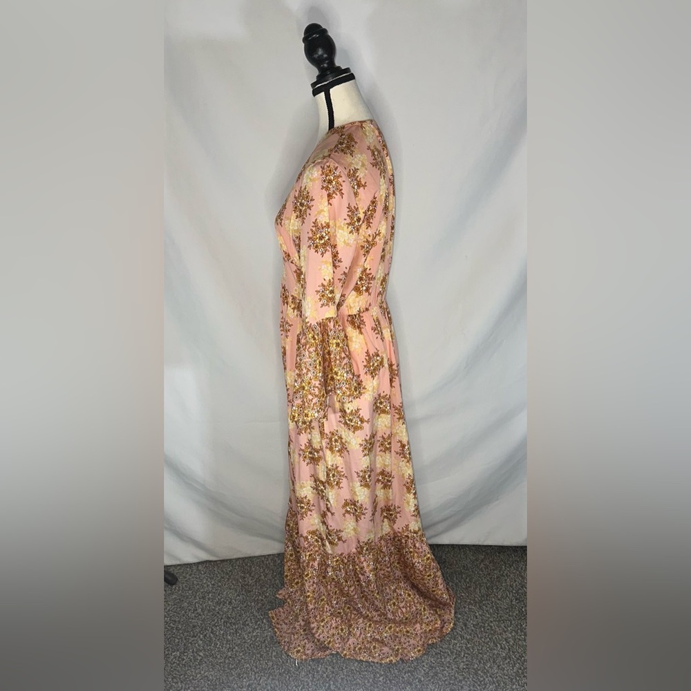 Vera Moda Floral Eavis Maxi Dress In Rose Tan Size M Romantic Wedding - Picture 4 of 16